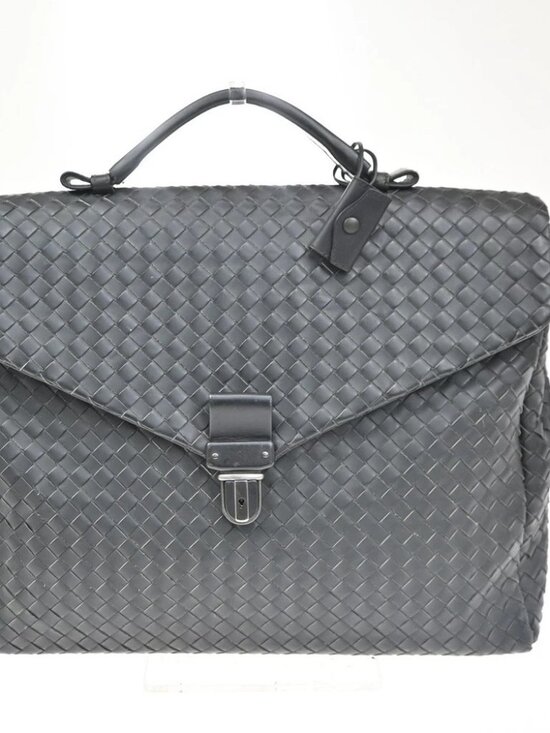 Bottega Veneta Handbags - BOTTEGA VENETA Logo Intrecciato Briefcase Hand Bag Leather BK Italy SHW 79TA708